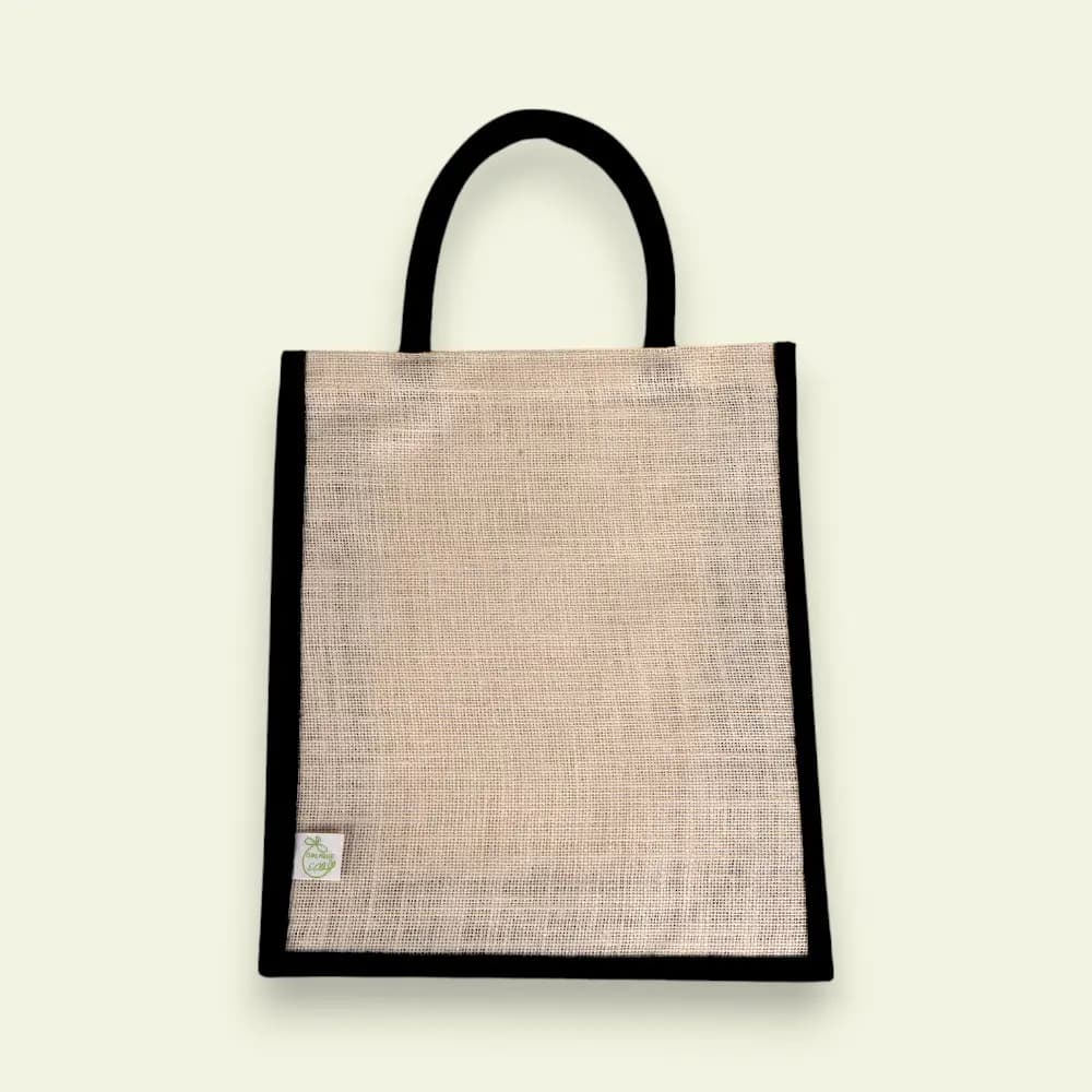 Oak Jute Bag- Beige with Black — image 1