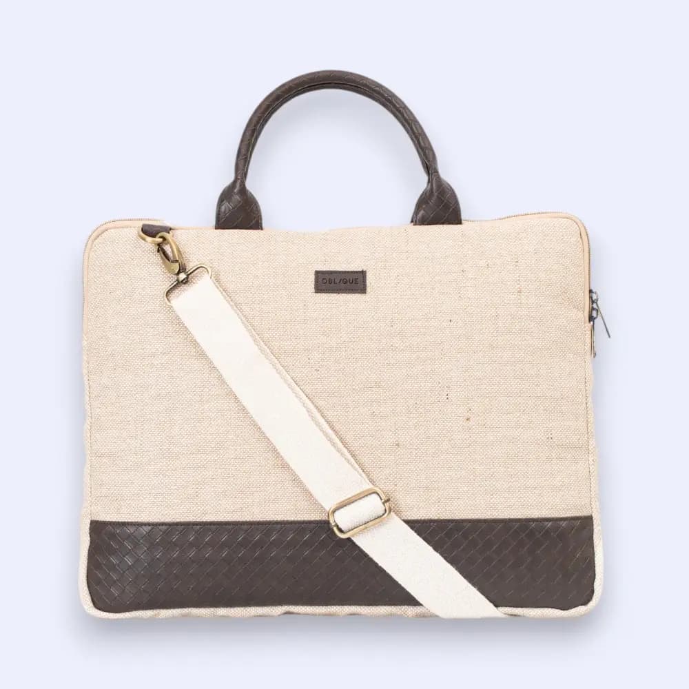 Oblique Sage Blended Jute Messenger Bag — image 1