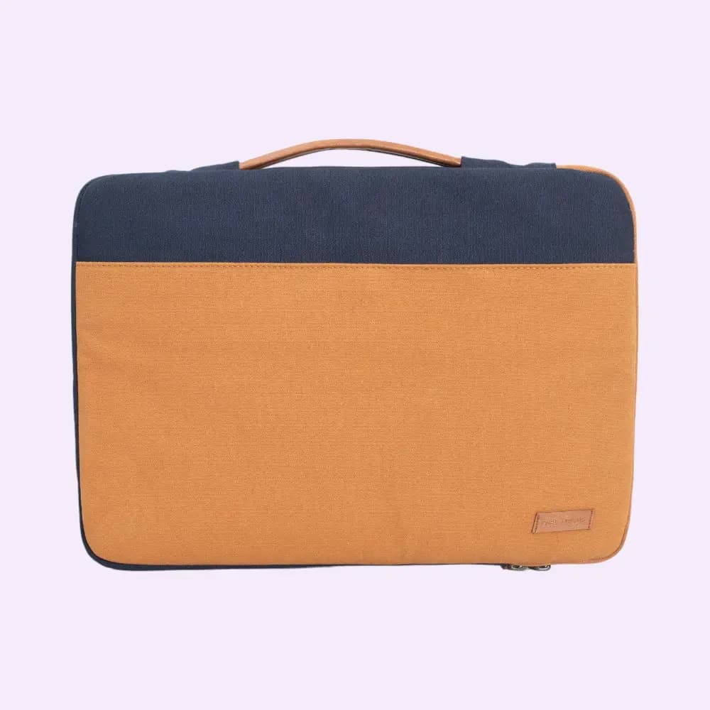 Skittles Laptop Sleeve - Mustard with Navy Blue — image 1