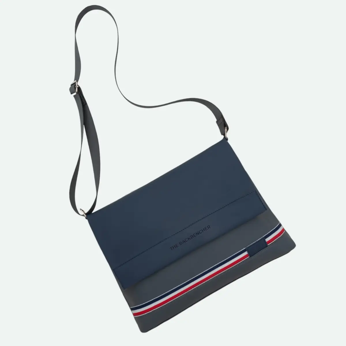 Stockholm Messenger Bag- Grey With Navy — image 1