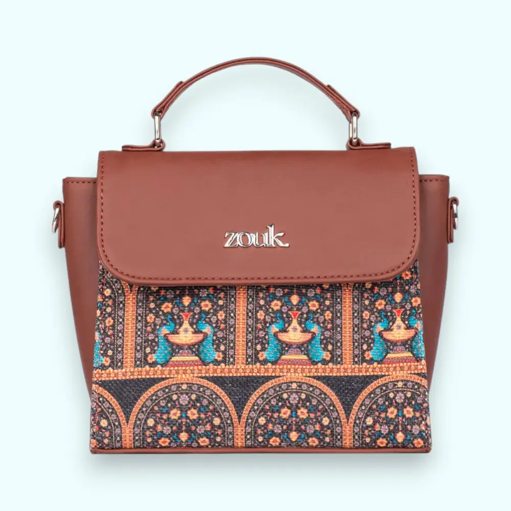 Zouk Royal Indian Peacock Motif Statement Sling Bag — image 1