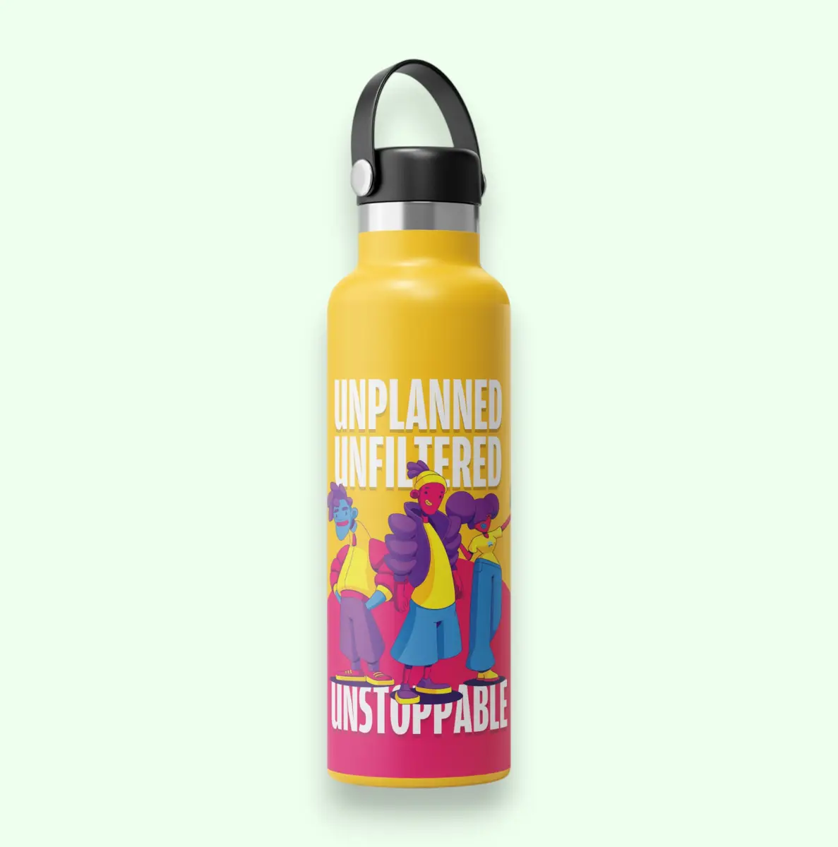 Holi Unplanned. Unfiltered. Unstoppable- Sublimation Bottle- 750ml — image 1