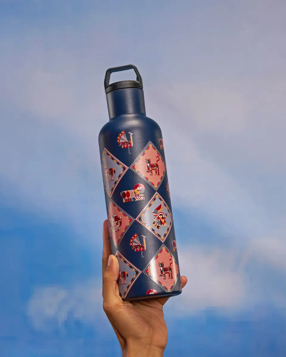 Jungle Jigsaw Insulated Steel Sipper - 900ml | Forest Folklore — image 1