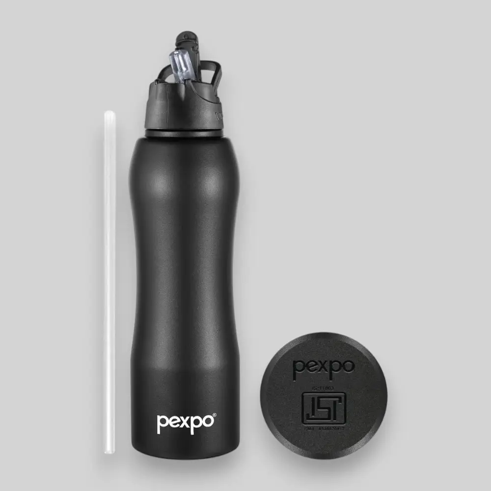 Pexpo Belly SS Water Bottle- 1000ml- Black — image 1