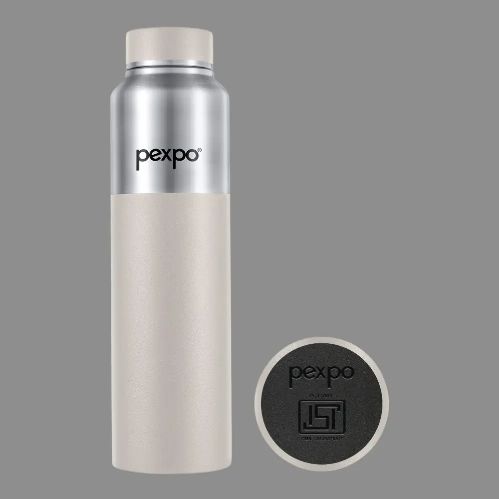 Pexpo Crown Stainless Steel Water Bottle- 950ml- Grey — image 1