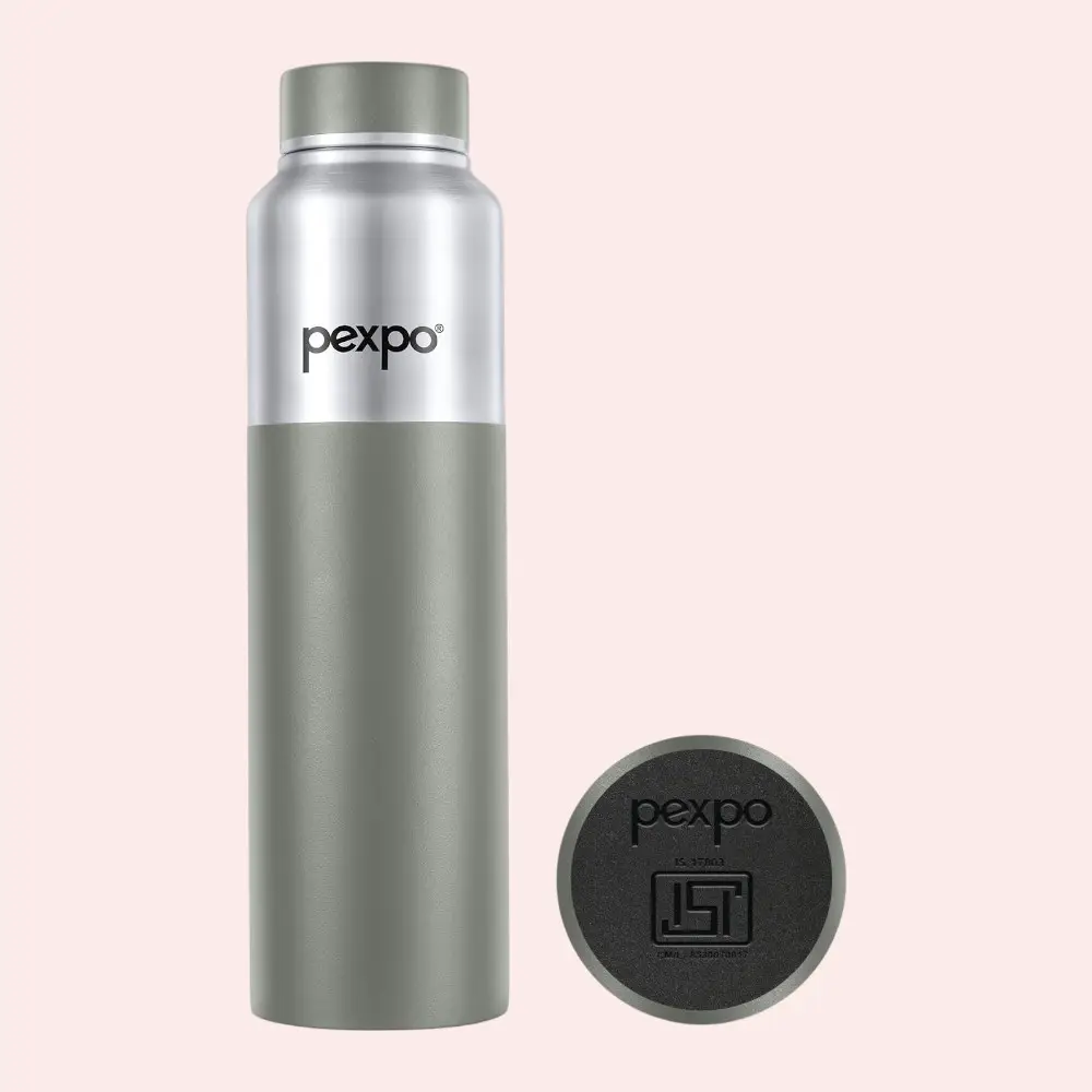 Pexpo Crown Stainless Steel Water Bottle- 950ml- Olive Green — image 1