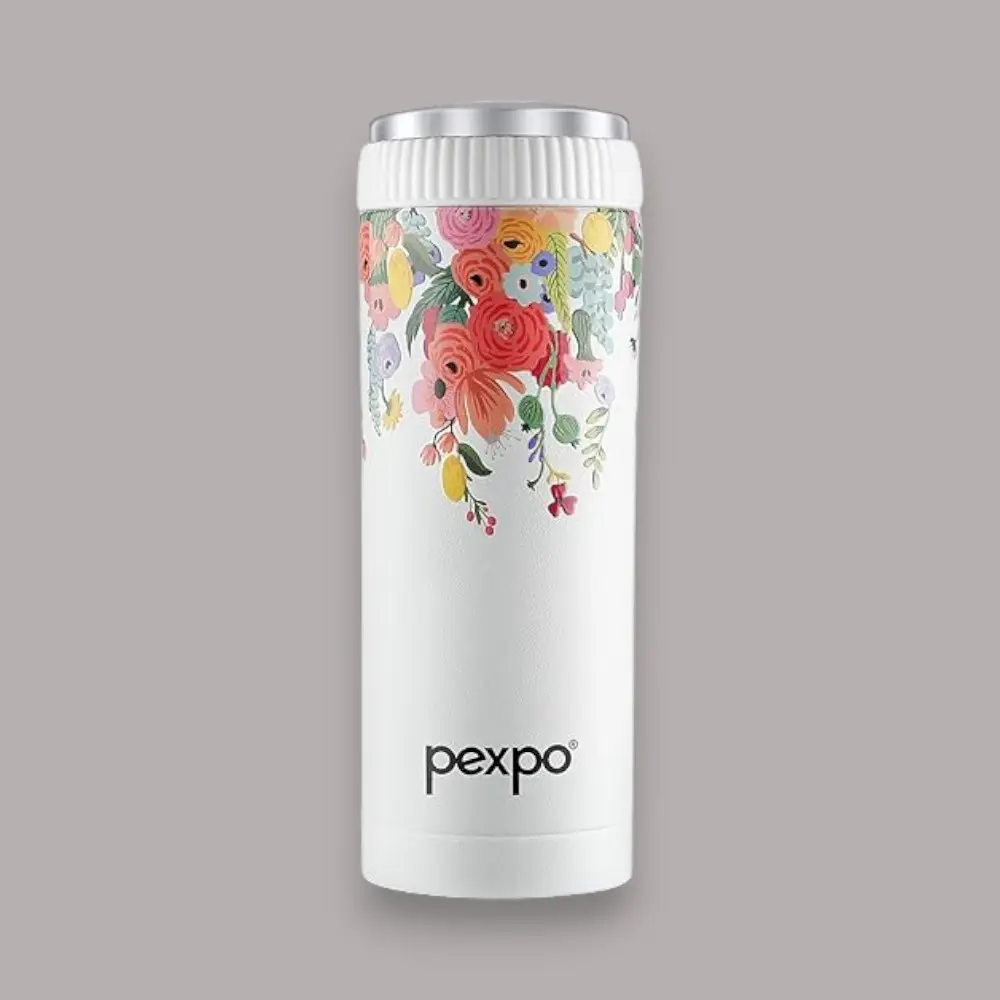 Pexpo Crypto Art Hot&Cold Water Bottle- 430ml- White — image 1