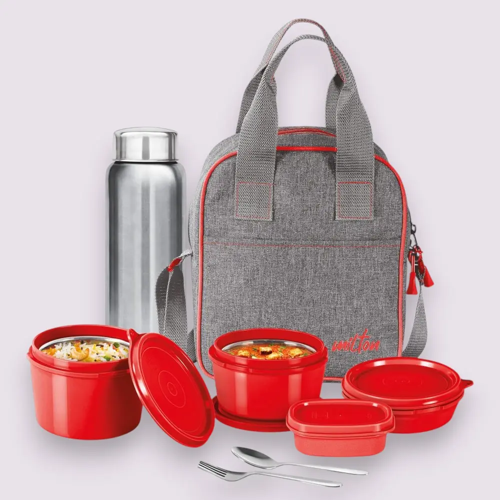 Milton Savor Lunch Box with Insulated Jacket- Red — image 1