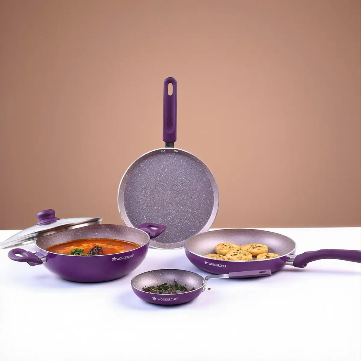 Wonderchef Royal Velvet Non-stick 5-pcs Cookware Set — image 1