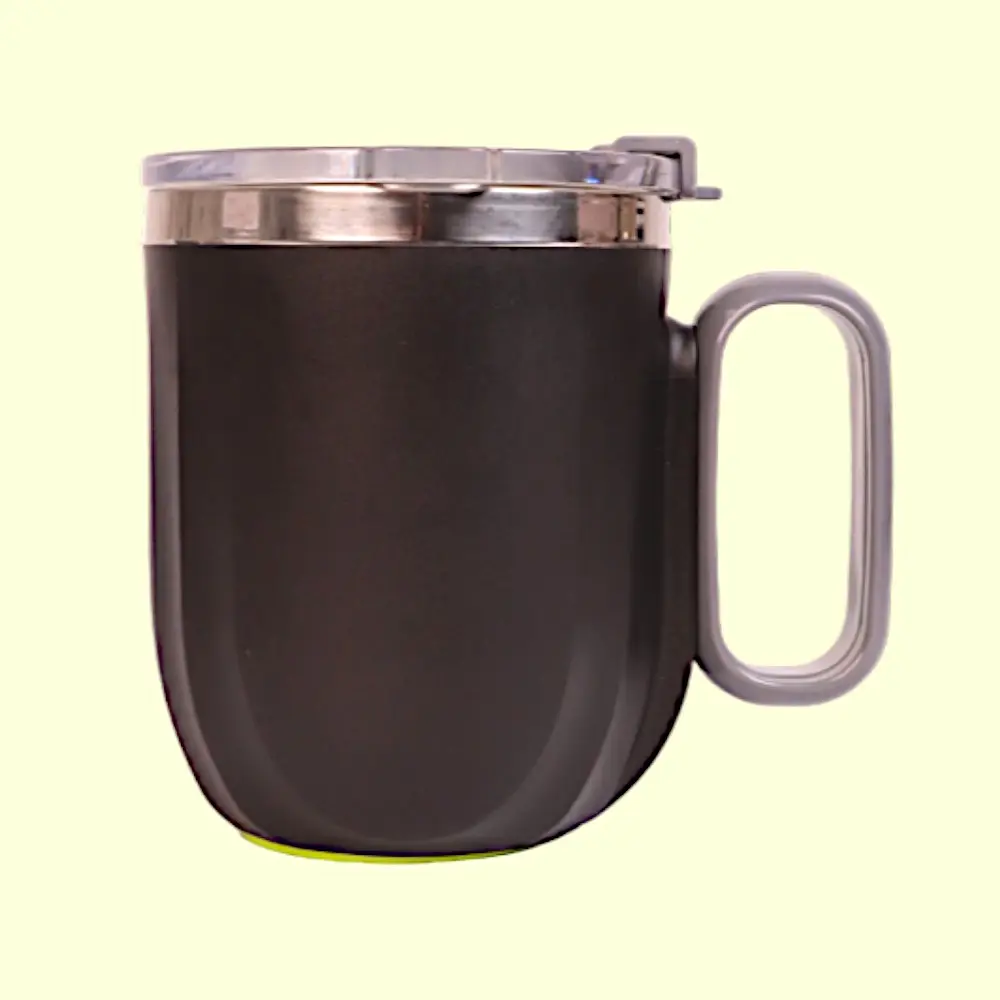 DuraMug: Spill Proof Suction Mug With Oval Handle- Black — image 1