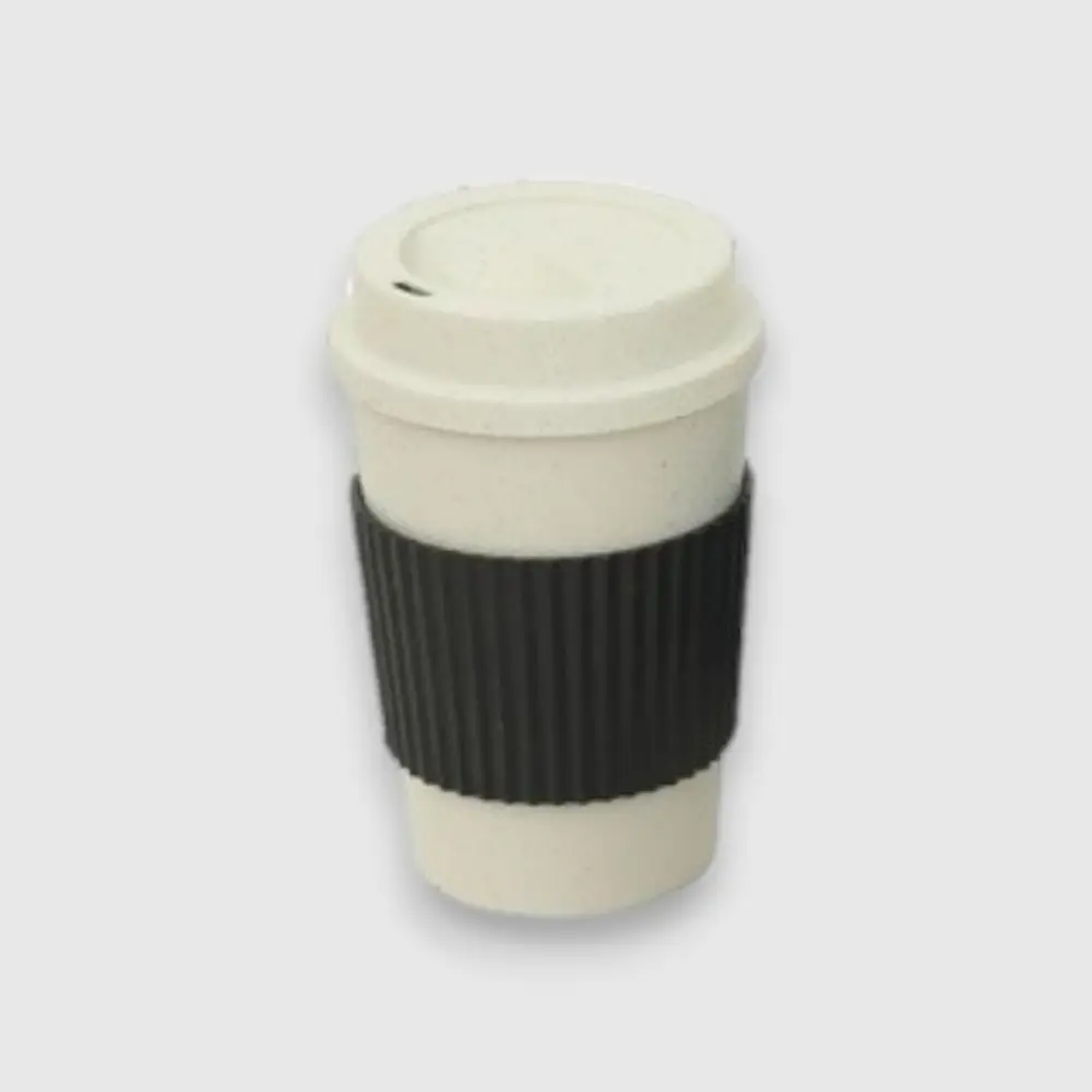 EcoFloat Wheat Straw Mug with Stirrer- Black — image 1