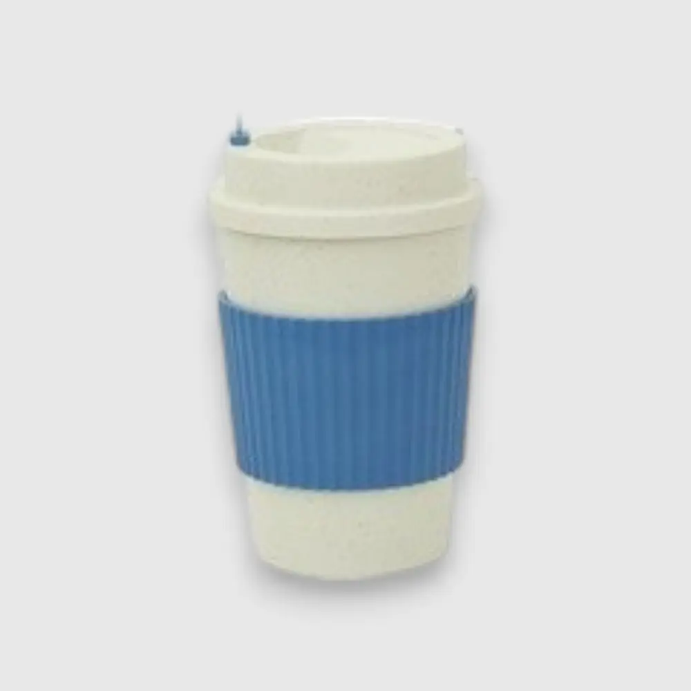 EcoFloat Wheat Straw Mug with Stirrer- Blue — image 1