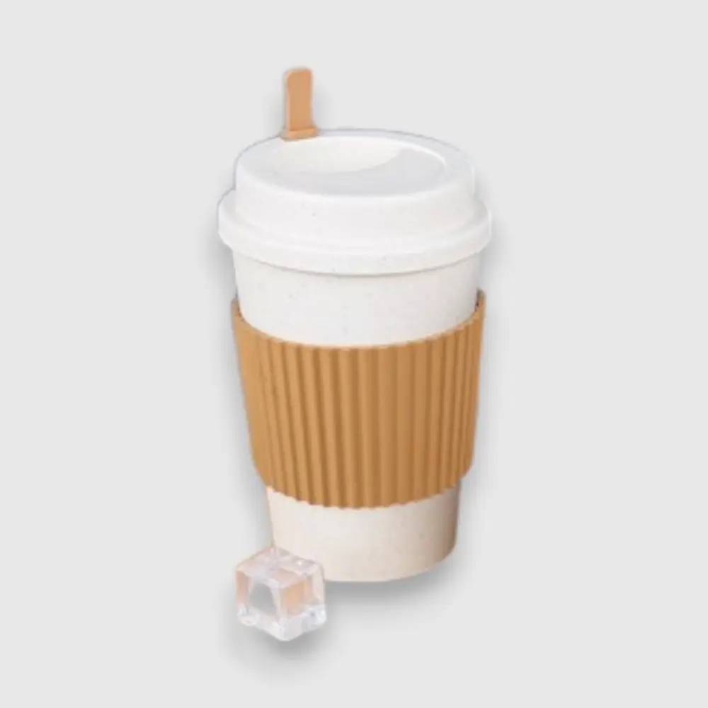 EcoFloat Wheat Straw Mug with Stirrer- Brown — image 1
