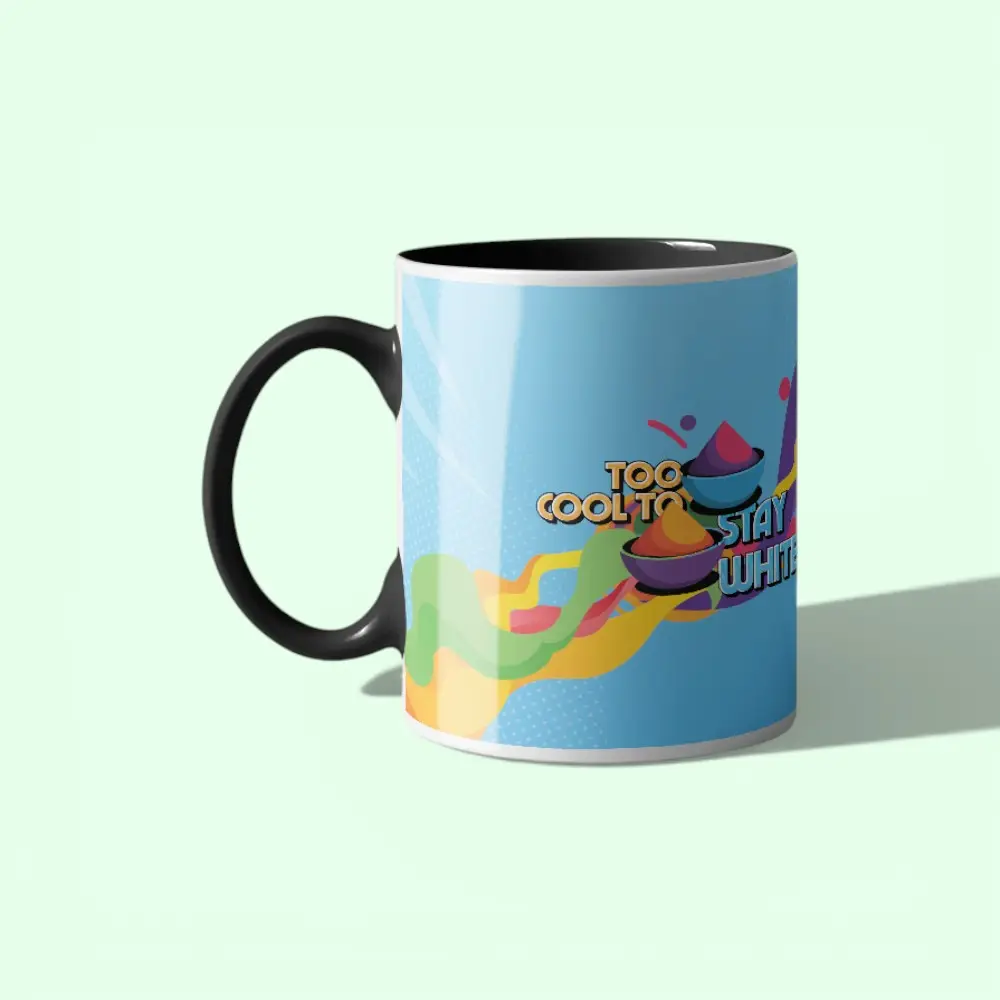 Holi Too Cool To Stay- Signature Plus Mug- Black- 350 ML — image 1