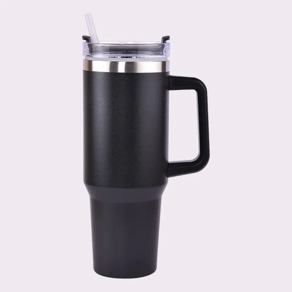 Hydra 2.0 Stainless Steel Mug with Handle (1200ml)- Black- 1200ml — image 1