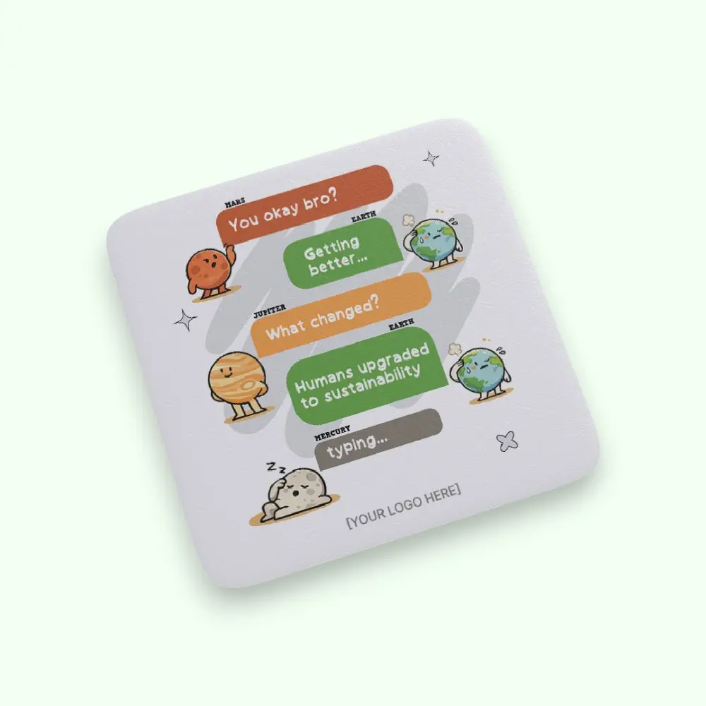 EcoLog Earth Day Coaster- 4* 4 inches — image 1