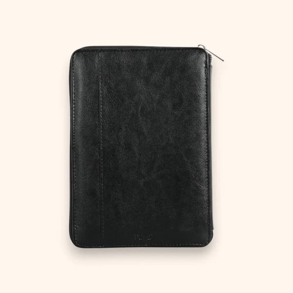 Fuzo The Associate Premium Leatherette Zipped Organizer- Black — image 1