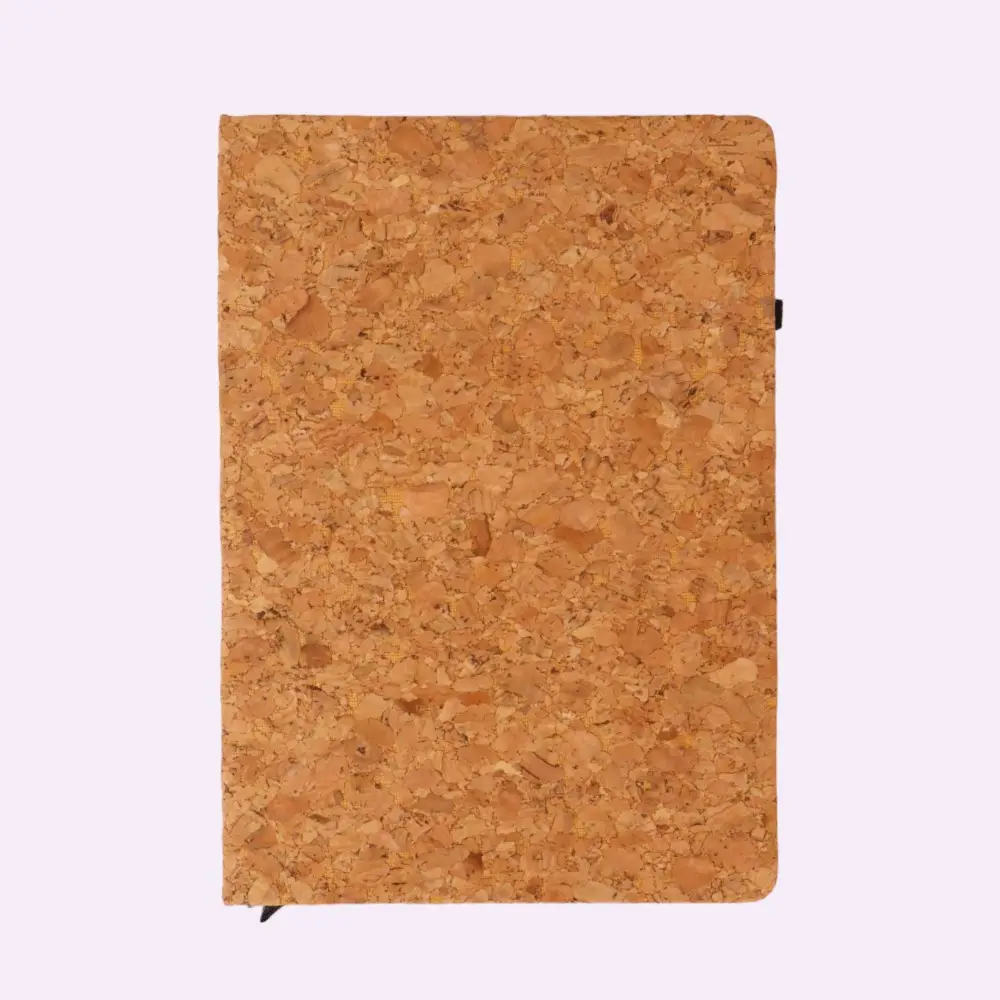 Cork Eco Friendly A5 Notebook With Hard Bound Cover And Elastic Fastener- Natural Brown — image 1