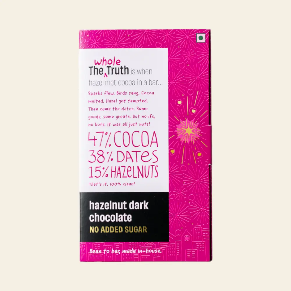 The Whole Truth Hazelnut Dark Chocolate Sweetened with Dates-80g — image 1