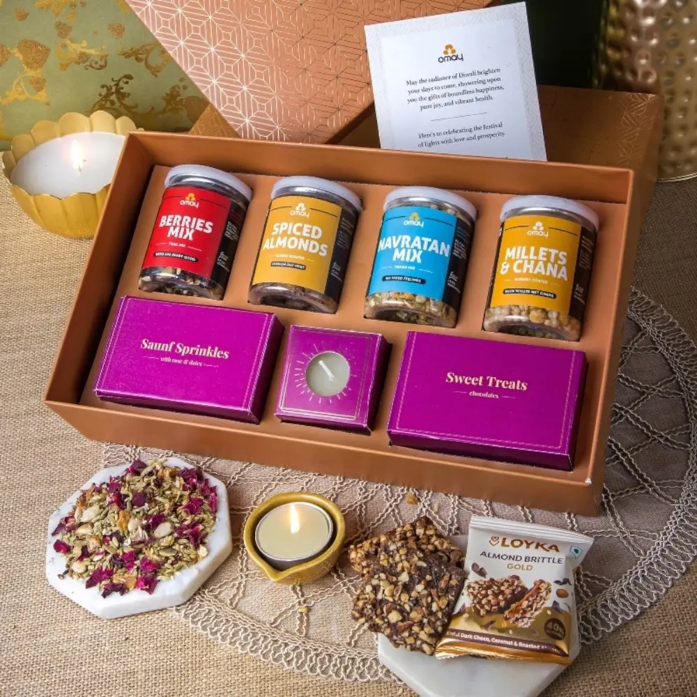 Omay Foods Flavorsome Treats Diwali 8-in-1 Gift Box — image 1