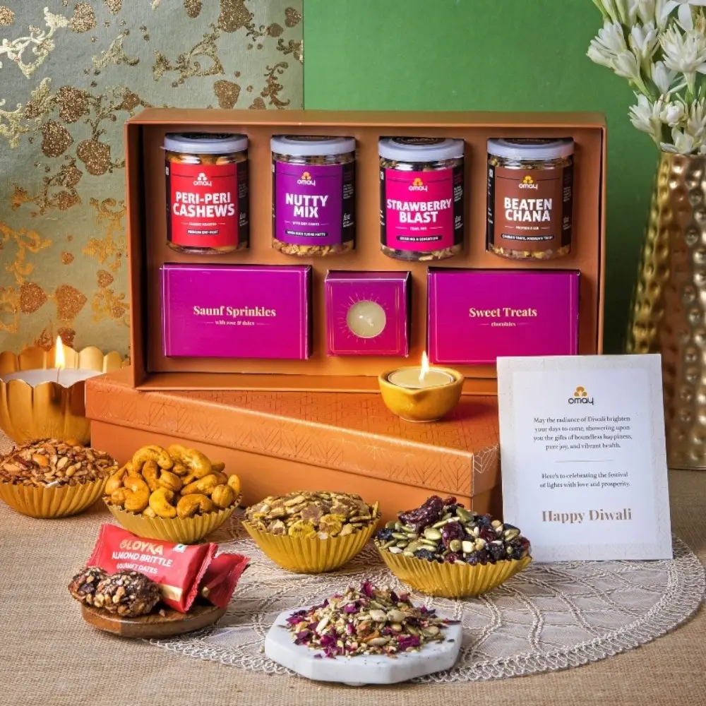 Omay Foods Goodness Inside Diwali 8-in-1 Gift Box — image 1