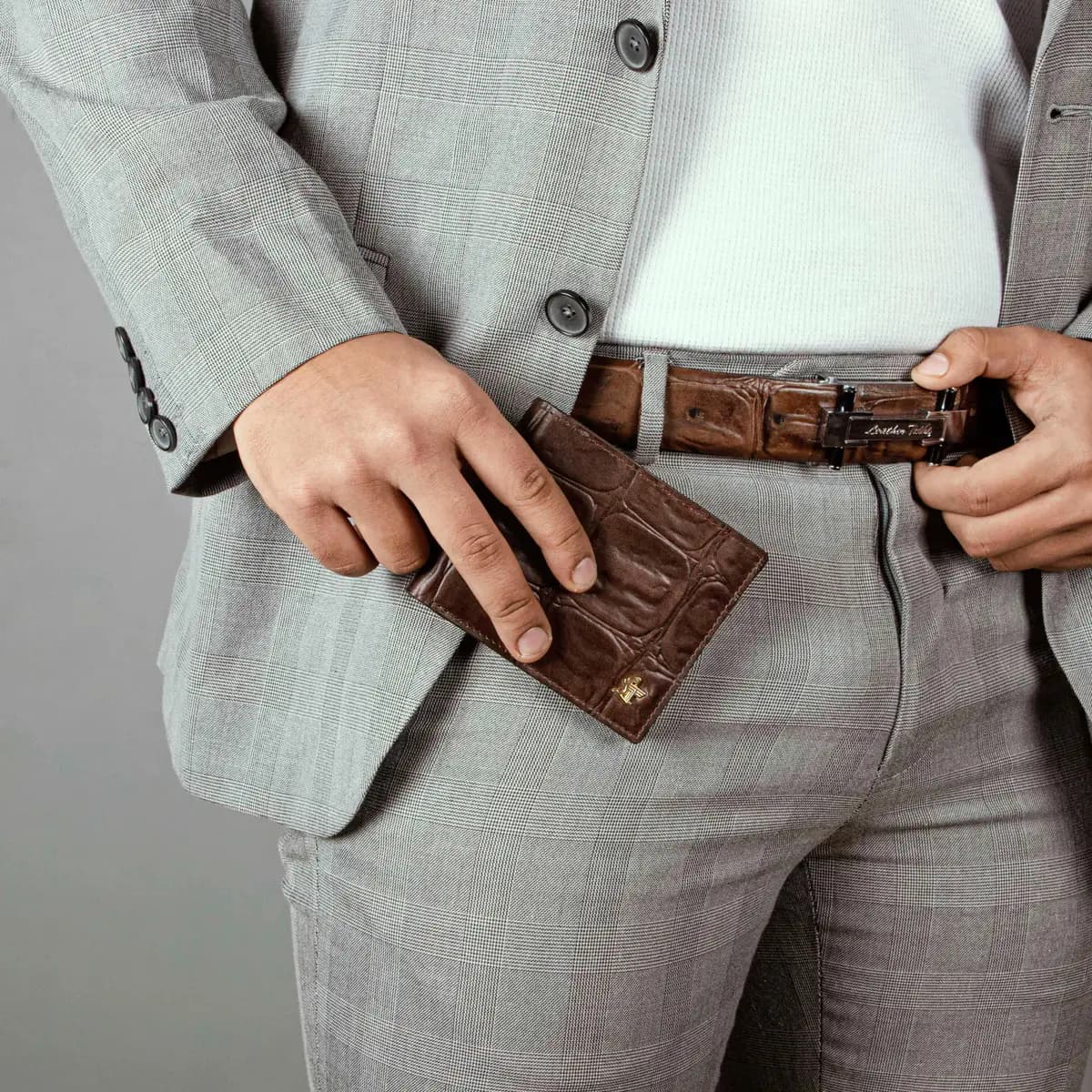 Great Dane | Genuine Leather Wallet & Belt Combo | Colour: Brown — image 1