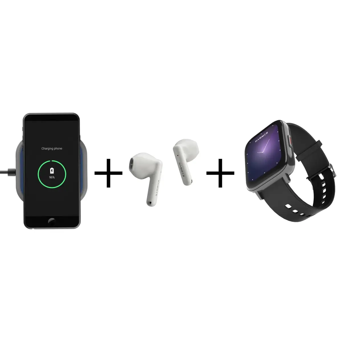 Hammer Pulse 3.0 Smartwatch Hammer KO Pro TWS Hammer Flex Wireless Charger (Combo) — image 1