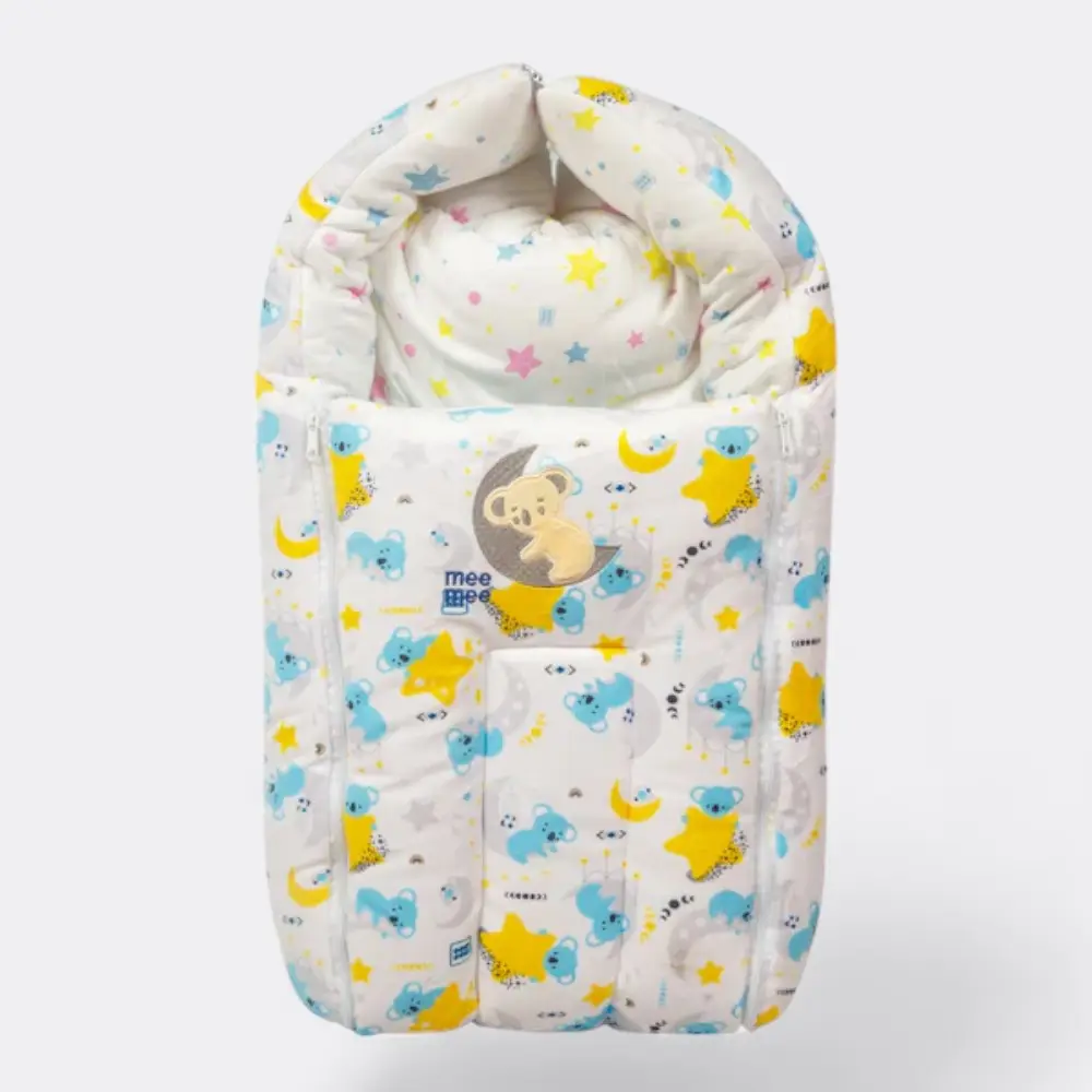 Me n Moms 3 in 1 Baby Carry Nest with Sleeping Bag and Mattress for Babies (Blue) — image 1