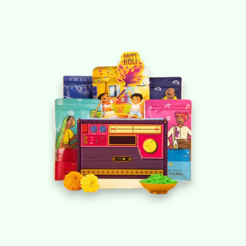 Phool Retro Radio Natural Gulaal Set of 6 with Box — image 1