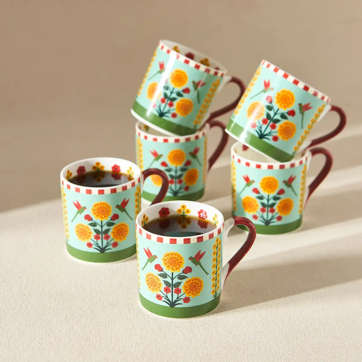 Rani Bagh Mugs Gift Set - Set of 6, 220 ml | Palace Memoirs — image 1