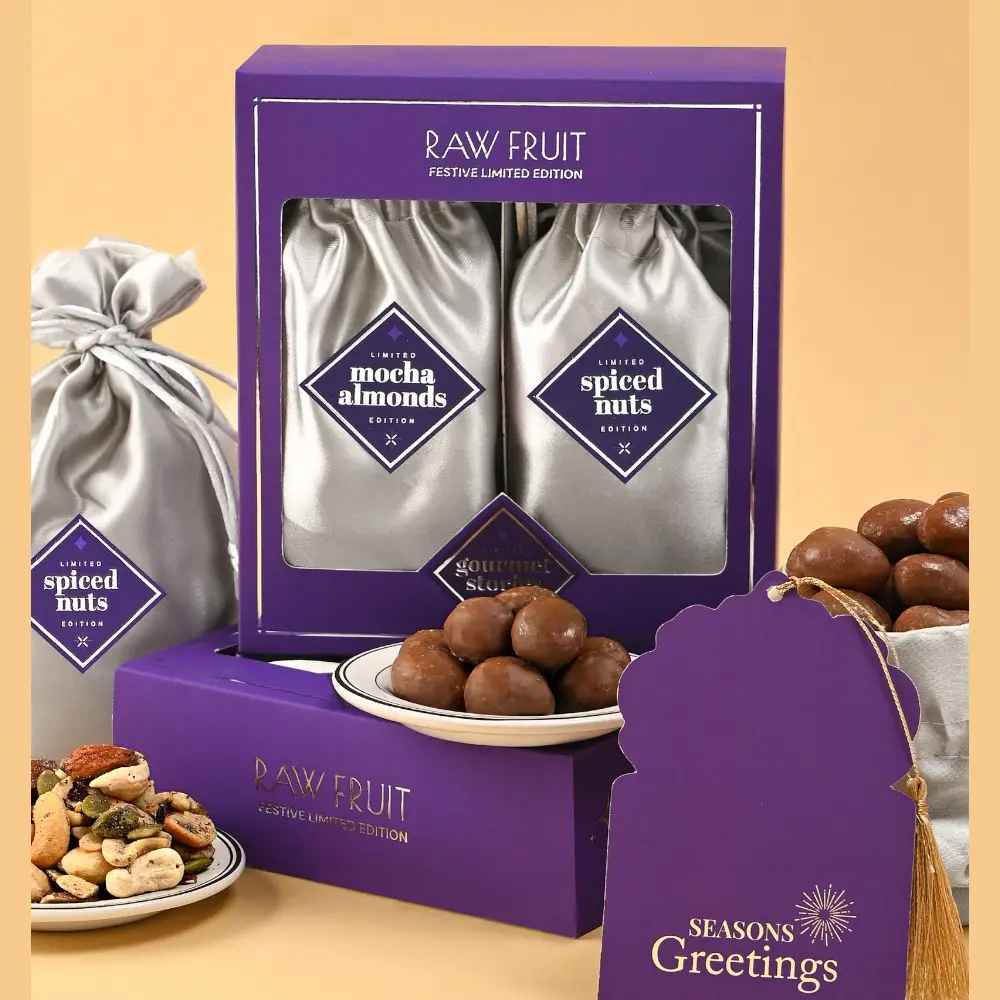 Raw Fruit Blue Elegant Potli 3-in-1 Gift Hamper — image 1