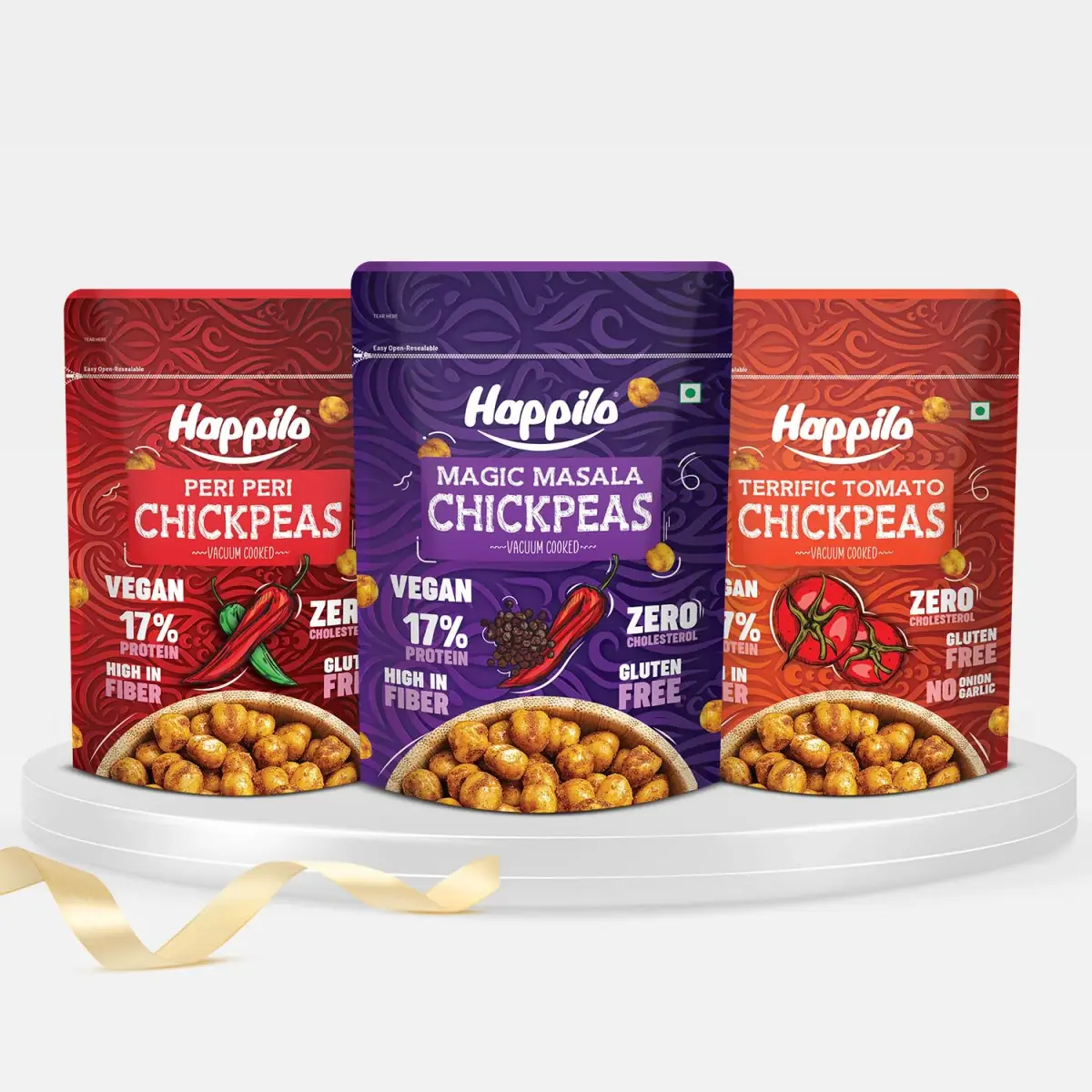 Chickpeas Super Snack Combo - Magic Masala, Peri Peri, Terrific Tomato 110g each — image 1