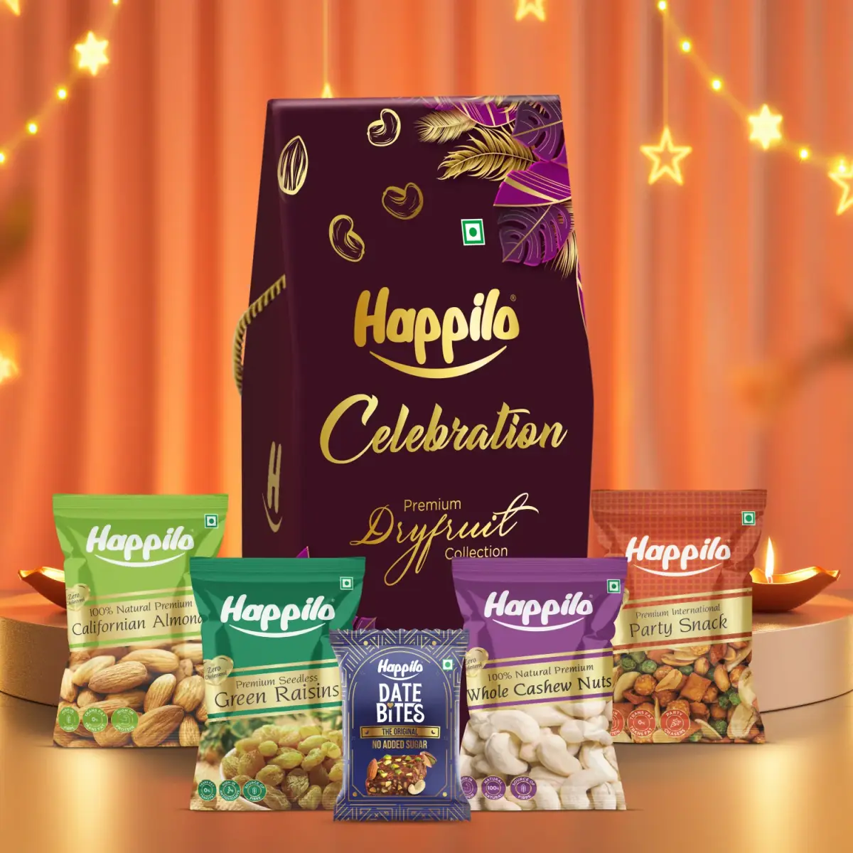 Happilo Dry Fruit Celebration Gift Box Dove 127g — image 1