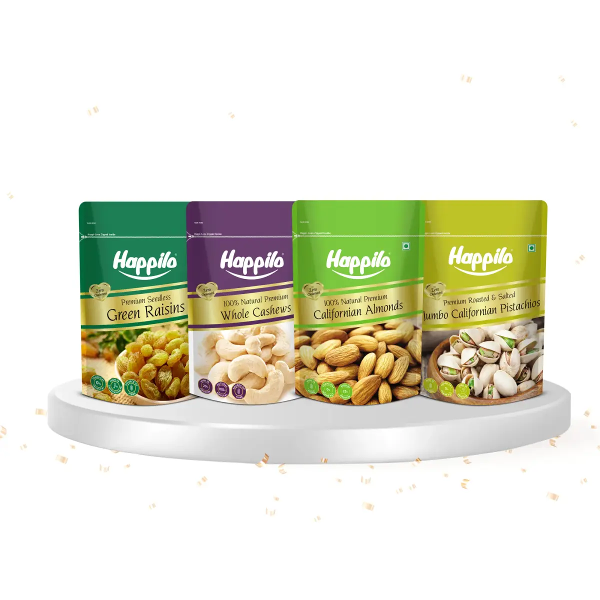 Dry Fruits Combo 850g (Almonds 200g, Raisins 250g, Cashews 200g, Roasted Pistachios 200g) — image 1