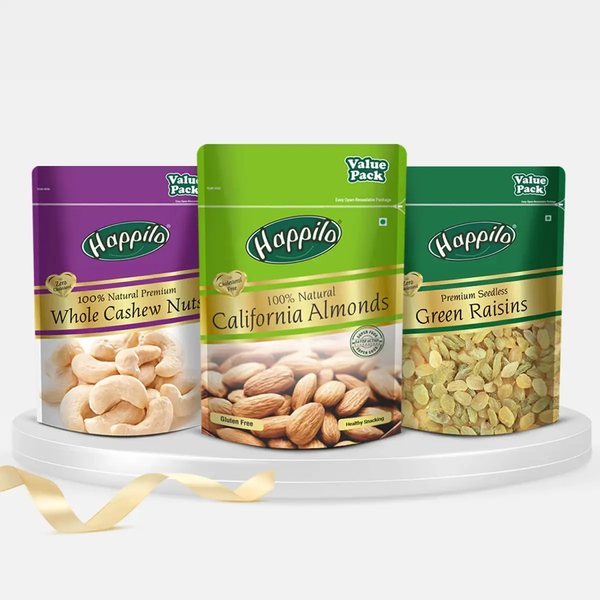 Premium Nuts & Dry Fruits Combo 1500g (Almonds, Cashews & Green Raisins 500g Each) — image 1