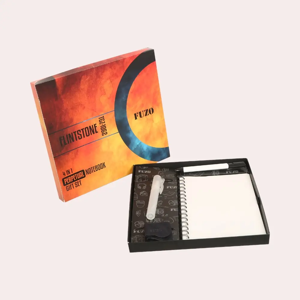 Flintstone Notebook 4-in1 Gift Set- White with Black A5- 72 Sheets — image 1