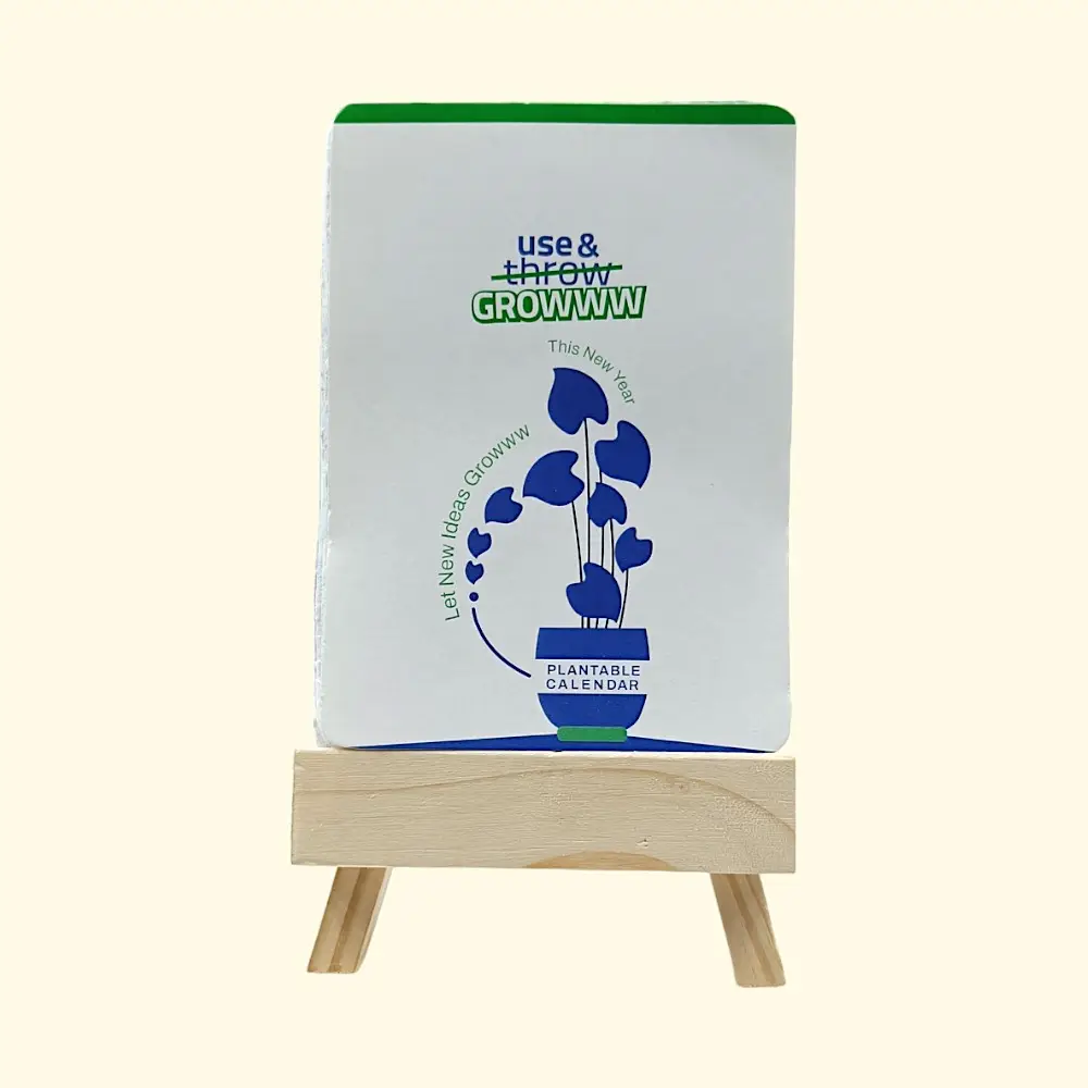 Pro Plantable Calendar Wooden easel stand 3.5"x5" — image 1