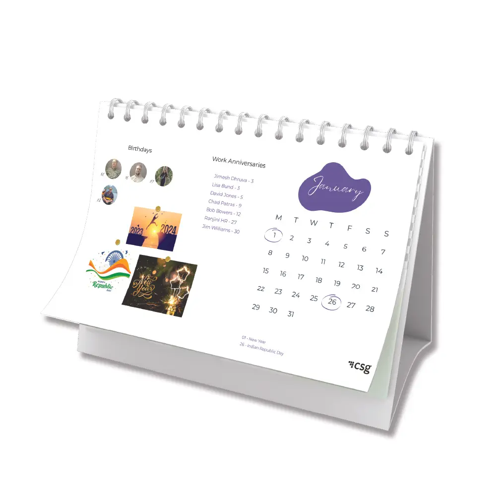 Custom-Made Desktop Calendar | A5 | 6 sheets | 220 gsm — image 1