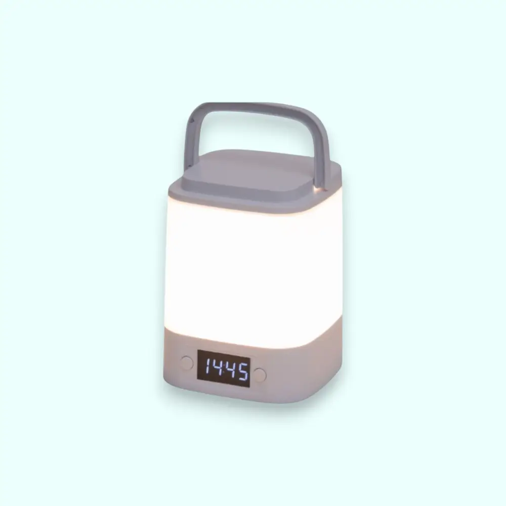 Fuzo Gleam Desk Lamp with Clock & Remote-1200mAh- White — image 1