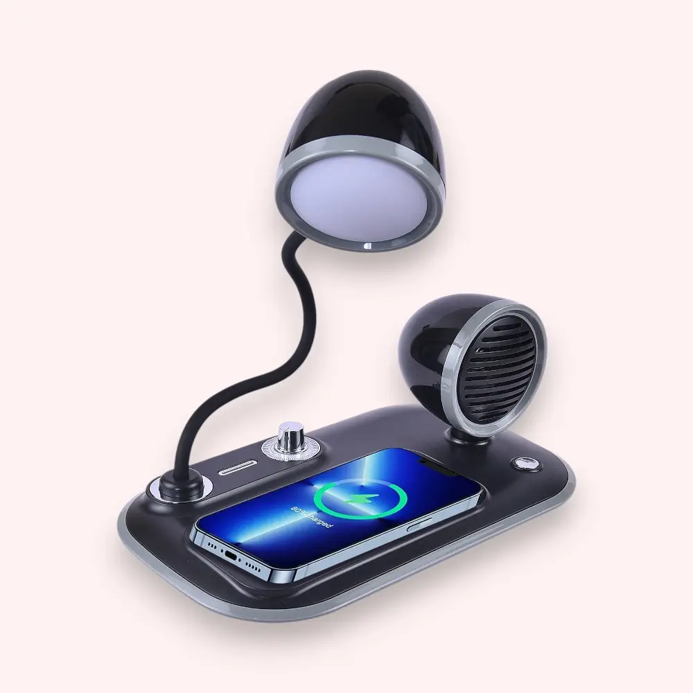 Urban Gear Opal 3-in-1 Desk Lamp with 15W Wireless Charger & Bluetooth Speaker- Black — image 1