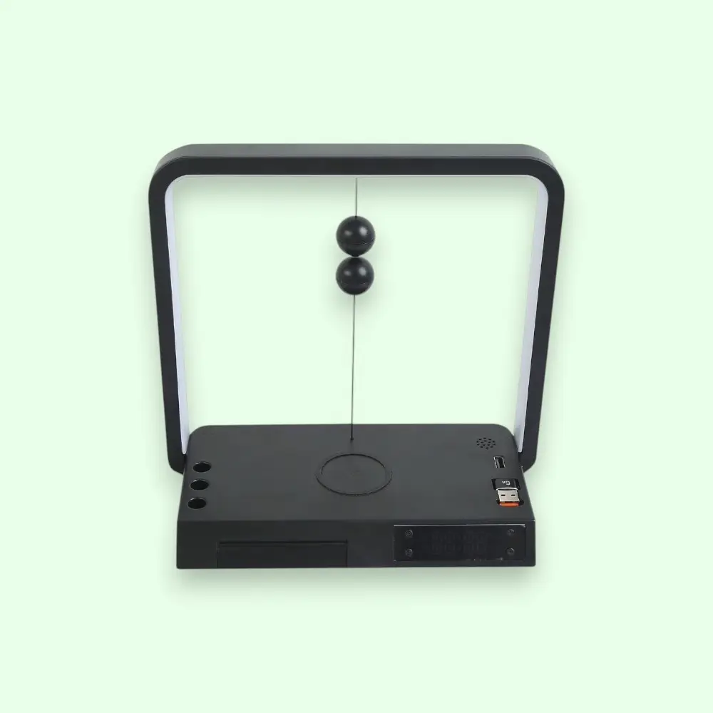 Fuzo Allure 2.0 Magnetic Lamp with Charger, Clock & Stand- Black — image 1