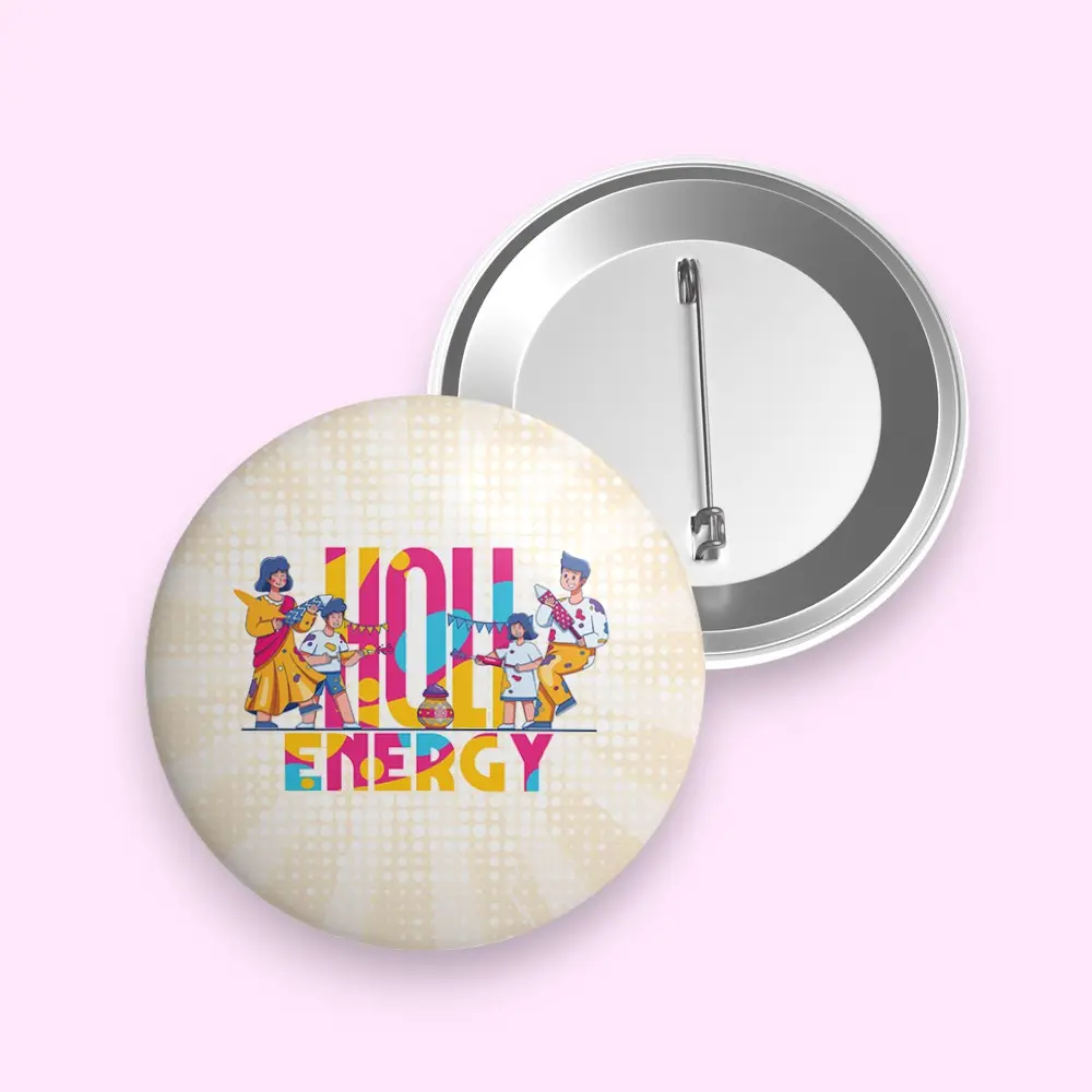 Holi Energy Celebration Snapdot Pin Badge- 5.5*5.5 cms — image 1