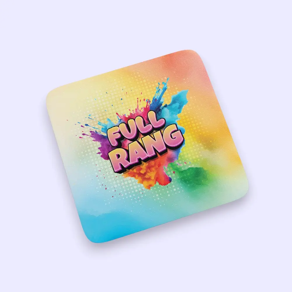 Holi Full Rang Splash- Coaster 4* 4 inches — image 1