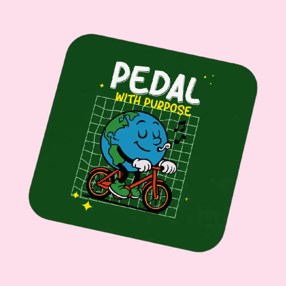 Pedal with Purpose Coaster with Foam - Square - 9 x 9 cm — image 1