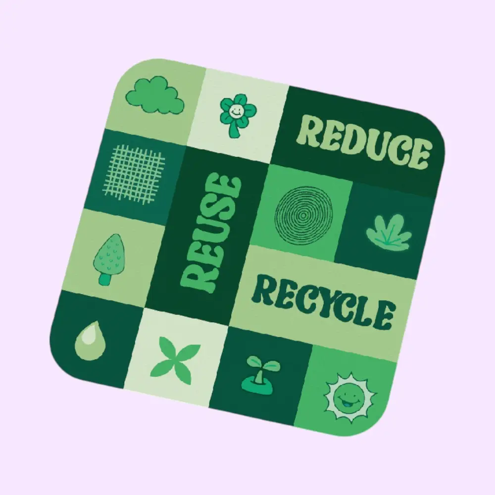 Recycle & Reuse Coaster with Foam - Square - 9 x 9 cm — image 1