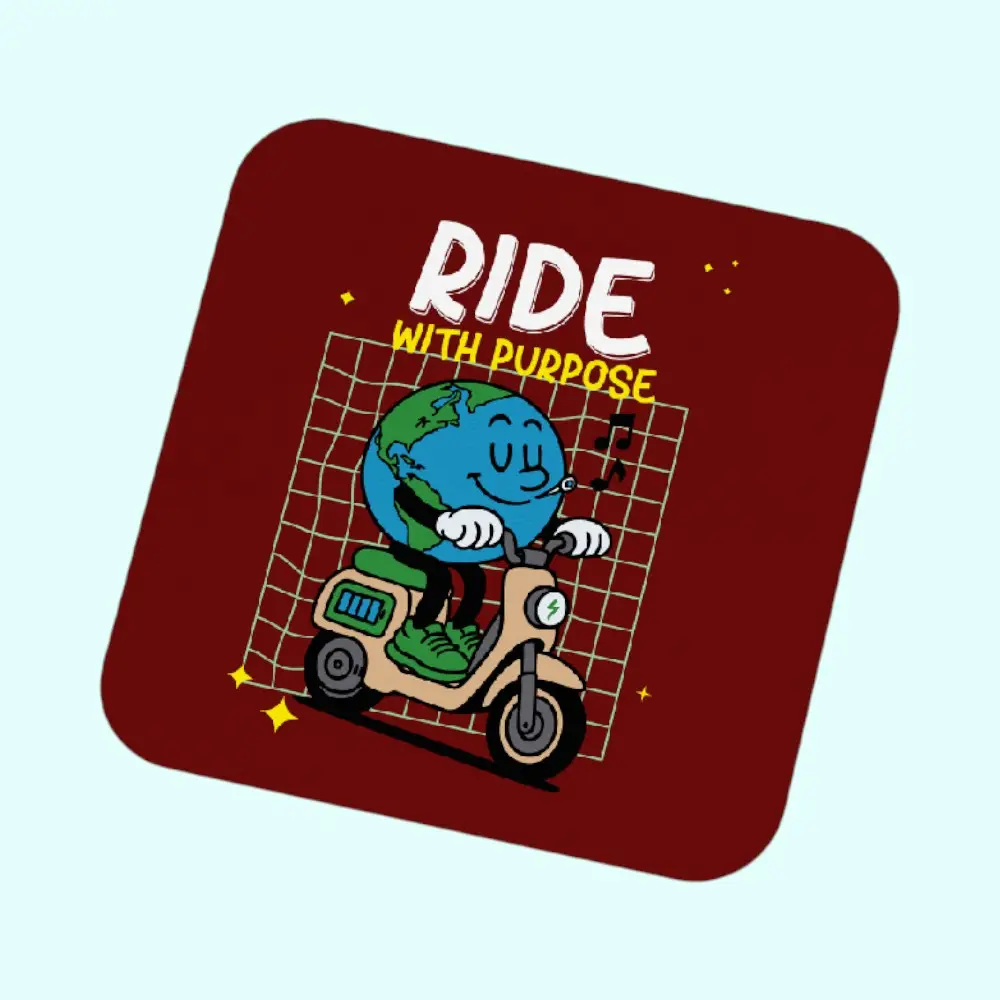 Ride with Purpose Coaster with Foam - Square - 9 x 9 cm — image 1