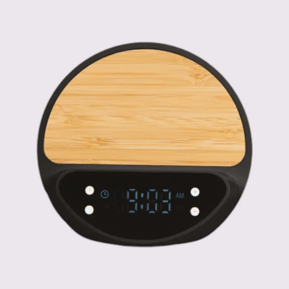 Smiley Table Clock with 15W Wireless Charger- Black — image 1