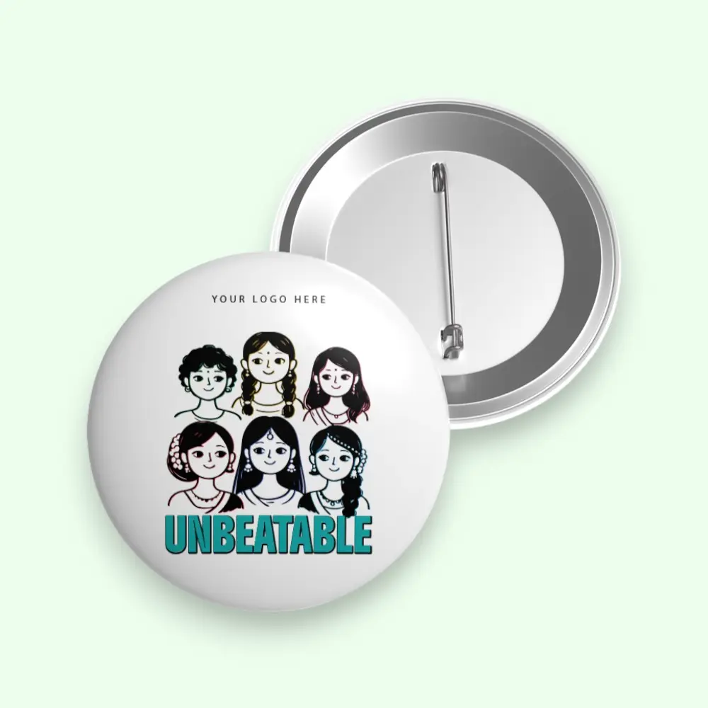 Unbeatable- Snapdot Pin Badge- 5.5*5.5 cms — image 1