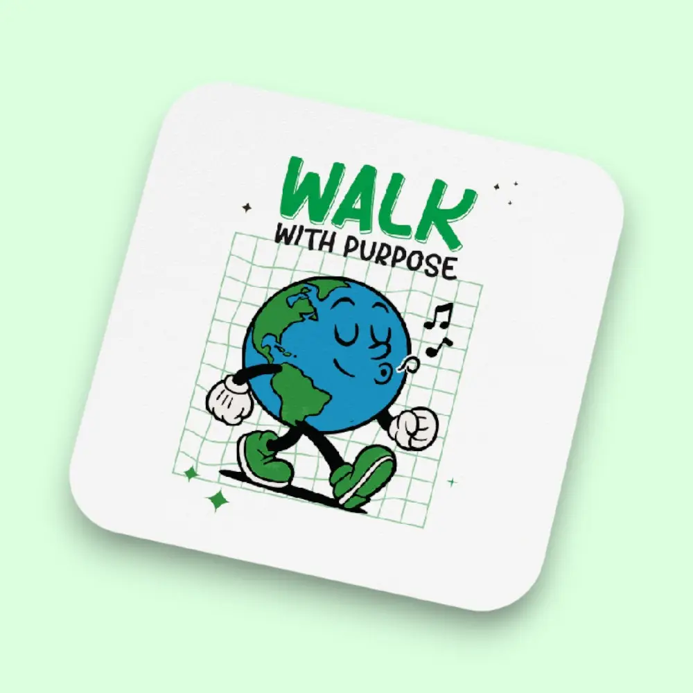 Walk with Purpose Coaster with Foam - Square - 9 x 9 cm — image 1