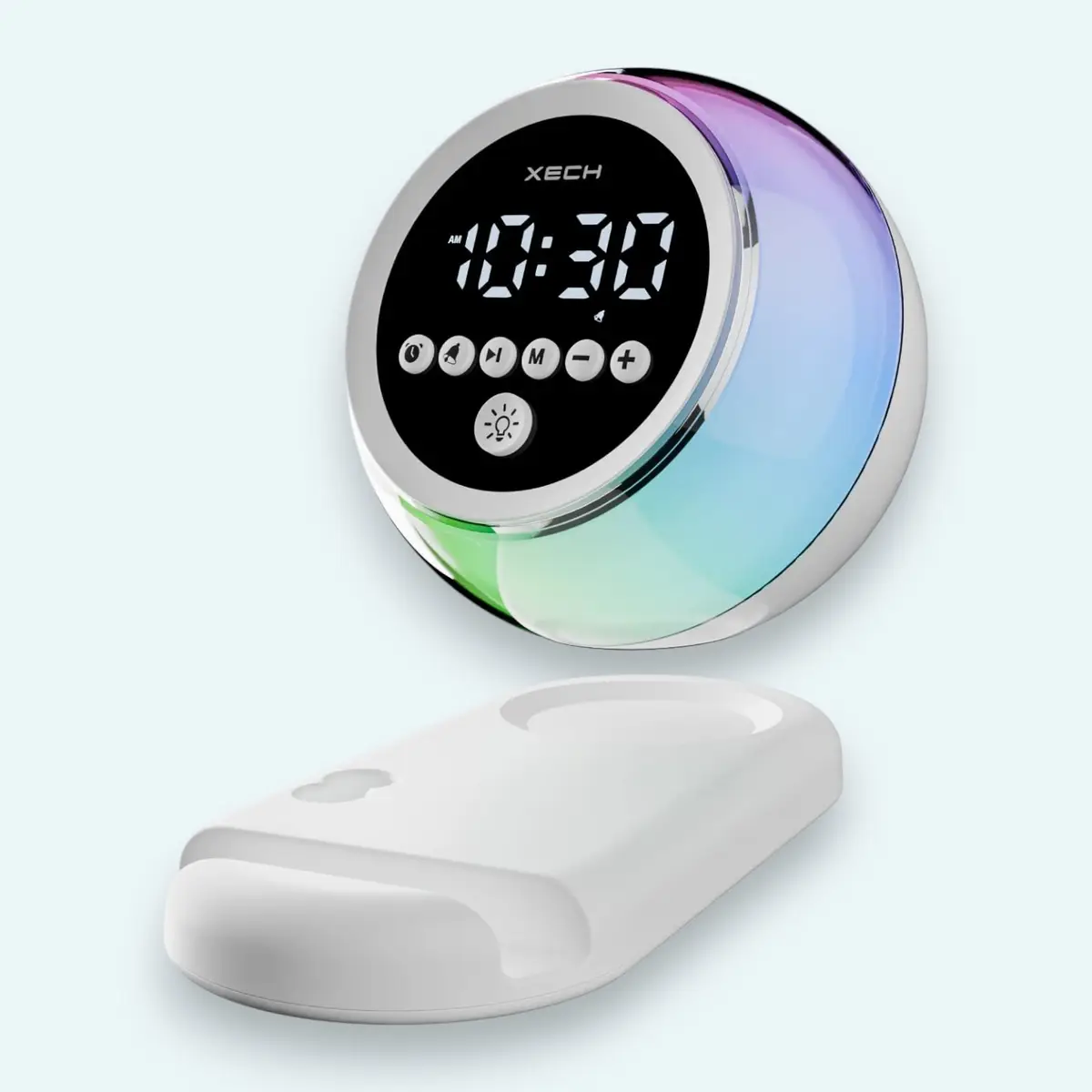 Xech Hue Ambient Digital Clock Speaker- 5W- White — image 1